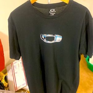 OAKLEY MENS PLAID ELLIPSE T-SHIRT SHORT SLEEVE BLACK PLAID GRAPHIC SMALL RUN EUC